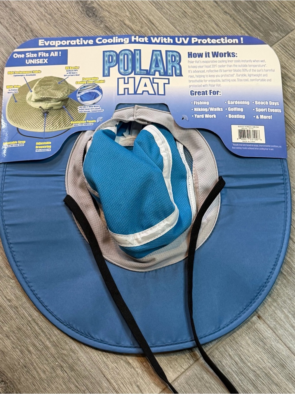 Ontel Arctic Hat Evaporative Cooling Hat with UV Protection NWT